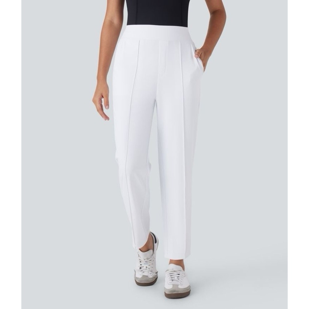 Halara White Casual Pants Golf Active Quick Dry Straight Ankle Pull On Size XL